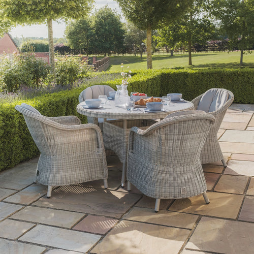 Extreme Heritage 4 Seat Round Rattan Dining Set