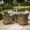 Extreme 4 Seat Round Rattan Dining Set